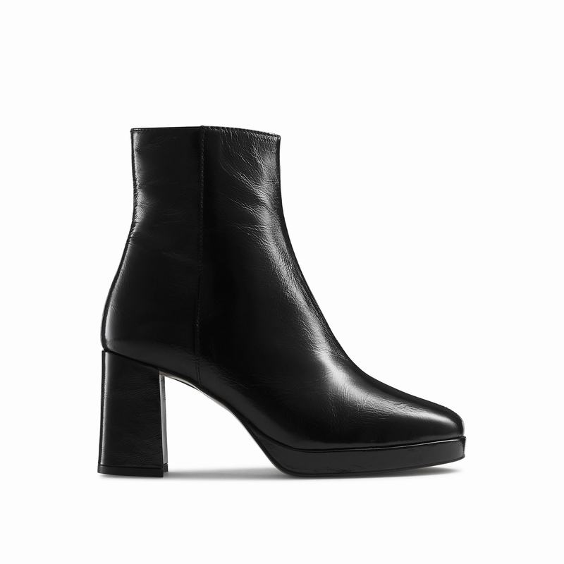 Russell & Bromley Twiggy Platform Ankle Boots Womens Black [DDS3647FN]
